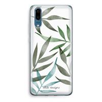 CaseCompany Tropical watercolor leaves: Huawei P20 Transparant Hoesje