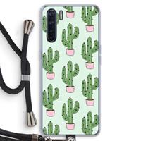 CaseCompany Cactus Lover: Oppo A91 Transparant Hoesje met koord