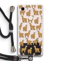 CaseCompany Alpacas: Pixel 3 Transparant Hoesje met koord