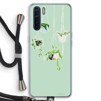 CaseCompany Hang In There: Oppo A91 Transparant Hoesje met koord