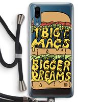 CaseCompany Big Macs Bigger Dreams: Huawei P20 Transparant Hoesje met koord