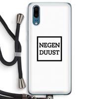 CaseCompany Negenduust vierkant: Huawei P20 Transparant Hoesje met koord