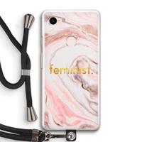 CaseCompany Feminist: Pixel 3 Transparant Hoesje met koord