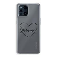 CaseCompany Forever heart black: Oppo Find X3 Pro Transparant Hoesje