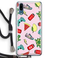 CaseCompany Things Jamie Loves: Huawei P20 Transparant Hoesje met koord