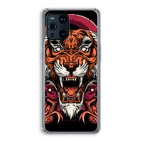CaseCompany Tiger and Rattlesnakes: Oppo Find X3 Pro Transparant Hoesje