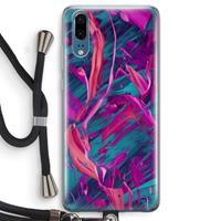 CaseCompany Pink Clouds: Huawei P20 Transparant Hoesje met koord