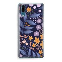 CaseCompany Flowers with blue leaves: Huawei P20 Transparant Hoesje