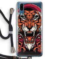 CaseCompany Tiger and Rattlesnakes: Huawei P20 Transparant Hoesje met koord