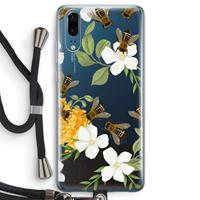 CaseCompany No flowers without bees: Huawei P20 Transparant Hoesje met koord