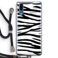 CaseCompany Zebra pattern: Huawei P20 Transparant Hoesje met koord