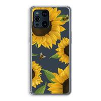 CaseCompany Sunflower and bees: Oppo Find X3 Pro Transparant Hoesje