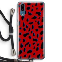 CaseCompany Red Leopard: Huawei P20 Transparant Hoesje met koord