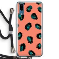 CaseCompany Pink Cheetah: Huawei P20 Transparant Hoesje met koord