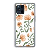 CaseCompany Peachy flowers: Oppo Find X3 Pro Transparant Hoesje