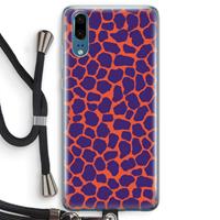CaseCompany Purple Giraffe: Huawei P20 Transparant Hoesje met koord
