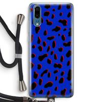 CaseCompany Blue Leopard: Huawei P20 Transparant Hoesje met koord