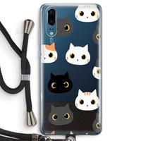 CaseCompany Katten: Huawei P20 Transparant Hoesje met koord