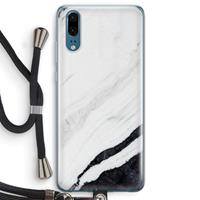 CaseCompany Elegante marmer: Huawei P20 Transparant Hoesje met koord