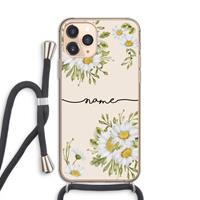 CaseCompany Daisies: iPhone 11 Pro Transparant Hoesje met koord