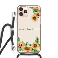 CaseCompany Zonnebloemen: iPhone 11 Pro Transparant Hoesje met koord