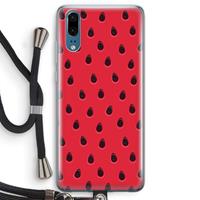 CaseCompany Watermelon: Huawei P20 Transparant Hoesje met koord