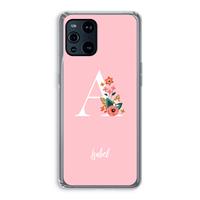 CaseCompany Pink Bouquet: Oppo Find X3 Pro Transparant Hoesje