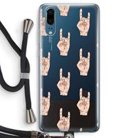 CaseCompany Rock: Huawei P20 Transparant Hoesje met koord