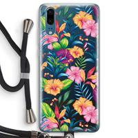 CaseCompany Tropisch 2: Huawei P20 Transparant Hoesje met koord