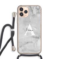 CaseCompany Ivory Marble: iPhone 11 Pro Transparant Hoesje met koord