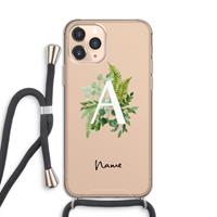 CaseCompany Green Brush: iPhone 11 Pro Transparant Hoesje met koord