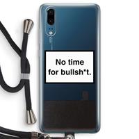 CaseCompany No time: Huawei P20 Transparant Hoesje met koord