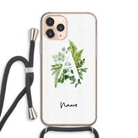 CaseCompany Green Brush: iPhone 11 Pro Transparant Hoesje met koord