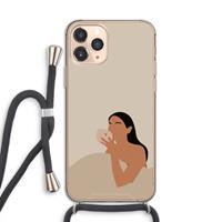 CaseCompany Fresh coffee: iPhone 11 Pro Transparant Hoesje met koord