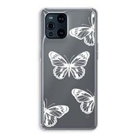 CaseCompany White butterfly: Oppo Find X3 Pro Transparant Hoesje
