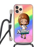 CaseCompany Chibi Maker vrouw: iPhone 11 Pro Transparant Hoesje met koord