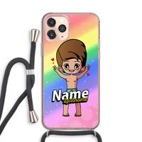 CaseCompany Chibi Maker man: iPhone 11 Pro Transparant Hoesje met koord