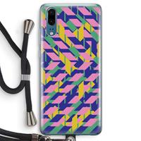 CaseCompany Skew Blush 1: Huawei P20 Transparant Hoesje met koord