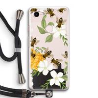 CaseCompany No flowers without bees: Pixel 3 Transparant Hoesje met koord