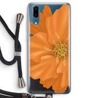CaseCompany Orange Ellila flower: Huawei P20 Transparant Hoesje met koord