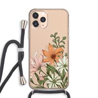 CaseCompany Floral bouquet: iPhone 11 Pro Transparant Hoesje met koord