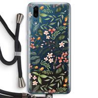 CaseCompany Sweet little flowers: Huawei P20 Transparant Hoesje met koord