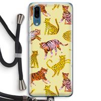 CaseCompany Cute Tigers and Leopards: Huawei P20 Transparant Hoesje met koord