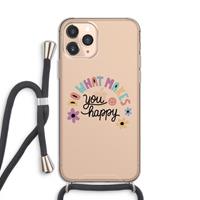 CaseCompany Happy days: iPhone 11 Pro Transparant Hoesje met koord