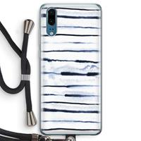 CaseCompany Ink Stripes: Huawei P20 Transparant Hoesje met koord