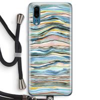 CaseCompany Watercolor Agate: Huawei P20 Transparant Hoesje met koord