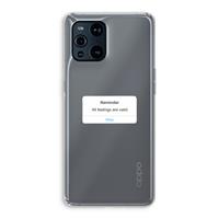 CaseCompany Reminder: Oppo Find X3 Pro Transparant Hoesje