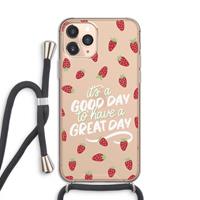 CaseCompany Don't forget to have a great day: iPhone 11 Pro Transparant Hoesje met koord