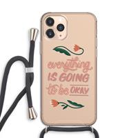 CaseCompany Optimistic flower girl: iPhone 11 Pro Transparant Hoesje met koord