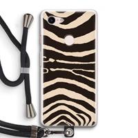 CaseCompany Arizona Zebra: Pixel 3 Transparant Hoesje met koord